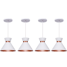 Kit 4 Pendente Lustre Luminária Berlim 15cm Branco