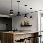 Kit 4 Pendente Lustre Luminária Berlin 15cm Preto + Led Retrô