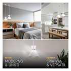 Kit 4 Pendente Lustre Luminária Berlin 23cm Branco + Led Retr