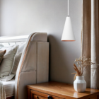 Kit 4 Pendente Lustre Luminária Cone Branco