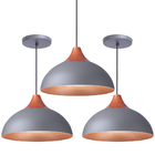 Kit 4 Pendente Lustre Luminária Panama Cinza