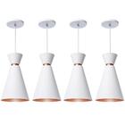Kit 4 Pendente Lustre Luminária Pequim Branco 30cm