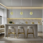 Kit 4 Pendente Lux Globo Âmbar Vidro Dourado + Led Brinde