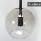 Kit 4 Pendente Lux Preto Globo Vidro Fumê + Led Brinde