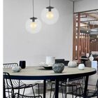 Kit 4 Pendente Redondo Esfera 20cm Preto E Madelustre