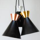 Kit 4 Pendente Sinus 4001 Preto  C/ Cobre/1