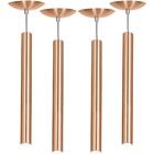 Kit 4 Pendente Tubo Cilindro Alumínio Cobre 50cm + Led 3k