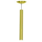 Kit 4 Pendente Tubo Cilindro Alumínio Dourado 50cm + Led 3k