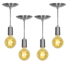 Kit 4 Pendente Tubo Cilindro Alumínio Escovado Com Lampada