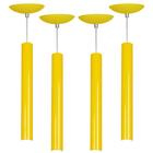 Kit 4 Pendente Tubo Cilindro Amarelo 40cm + Led 6k