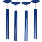 Kit 4 Pendente Tubo Cilindro Azul 50cm + Led 3k