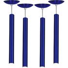 Kit 4 Pendente Tubo Cilindro Azul Metalico 50cm + Led 6k