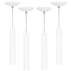 Kit 4 Pendente Tubo Cilindro Branco 30cm + Led 3k