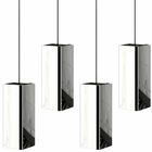 Kit 4 Pendentes Industrial Inox Quadrado Moderno U.elg