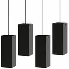 Kit 4 Pendentes Industrial Preto Quadrado Moderno U.elg