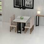 Kit 4 Pés Mesa De Jantar Industrial Carbono 74cm Cantoneira P