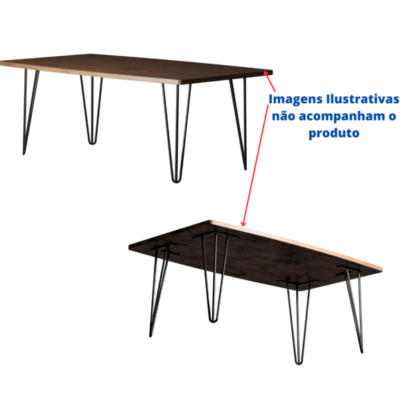Kit 4 Pés Modelo Hairpin Legs Preto Mesa Bancada Aparador Aço Leroy