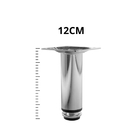 Kit 4 Pés Para Móveis Regulável Redondo Cromado 12cm