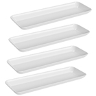 Kit 4 Petisqueiras Retangulares Prato De Petisco Coza Grande