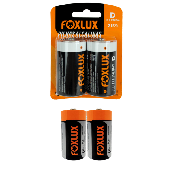 Kit 4 Pilha Alcalina Foxlux Média Lr14 1,5v