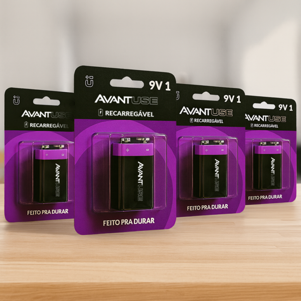 Kit 4 Pilhas Baterias Recarregável 9v Cod: 408430021-4 Avant
