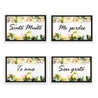 Kit 4 Placa Decorativa Quadro Oração Ho´oponopono Rosas