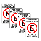 Kit 4 Placa Proibido Estacionar Carga Descarga 30cmx20cm Pvc