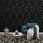 Kit 4 Placas 3d Pvc Preto Decoração Revestimento Premium De P