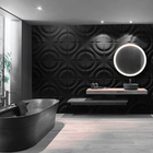 Kit 4 Placas 3d Pvc Preto Decoração Revestimento Premium De P