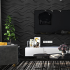 Kit 4 Placas 3d Pvc Preto Decoração Revestimento Premium De P