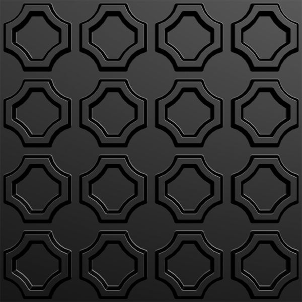 Kit 4 Placas 3d Pvc Preto Decoração Revestimento Premium De P