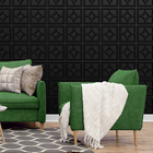 Kit 4 Placas 3d Pvc Preto Decoração Revestimento Premium De P