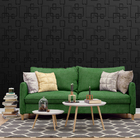 Kit 4 Placas 3d Pvc Preto Decoração Revestimento Premium De P