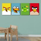 Kit 4 Placas Decorativas Angry Birds