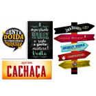Kit 4 Placas Decorativas Bebidas Frases Bar Boteco Seta