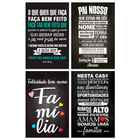 Kit 4 Placas Decorativas Frases Família Oração Amor
