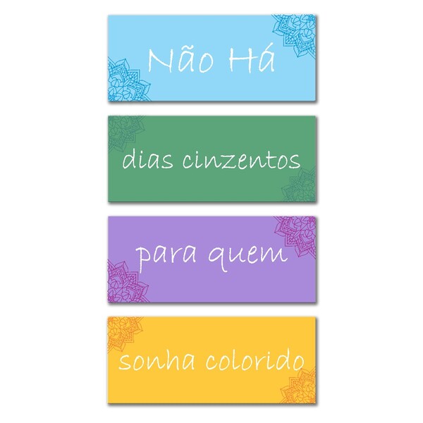 Kit 4 Placas Decorativas Frases M2