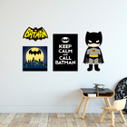 Kit 4 Placas Quadros Decorativos Infantil Menino Super Heróis