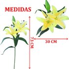 Kit 4 Plantas Artificiais Lírio Amarelo Enfeite Jardim 73cm