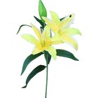 Kit 4 Plantas Artificiais Lírio Amarelo Enfeite Jardim 73cm