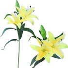 Kit 4 Plantas Artificiais Lírio Amarelo Enfeite Jardim 73cm
