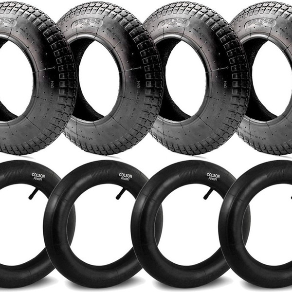Kit 4 Pneu 3.25-8 Colson + 4 Câmara De Ar Colson 3.25x8