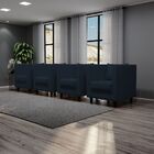 Kit 4 Poltrona Decorativa Estela Suede Azul Marinho