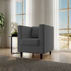 Kit 4 Poltrona Decorativa Recepção Brunna Suede Cinza