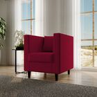 Kit 4 Poltrona Decorativa Recepção Brunna Suede Vermelho