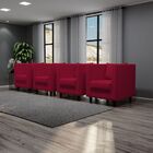 Kit 4 Poltrona Decorativa Recepção Brunna Suede Vermelho