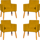 Kit 4 Poltrona Para Sala Recepção Consultório Cadeira Nina Su