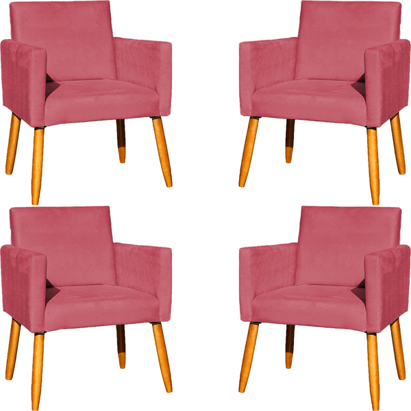 Kit 4 Poltrona Para Sala Recepção Consultório Cadeira Nina Su