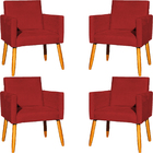 Kit 4 Poltrona Para Sala Recepção Consultório Cadeira Nina Su