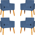 Kit 4 Poltrona Para Sala Recepção Consultório Cadeira Nina Su